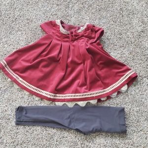 Heirloom baby Girls Red & gold dress brand new EUC